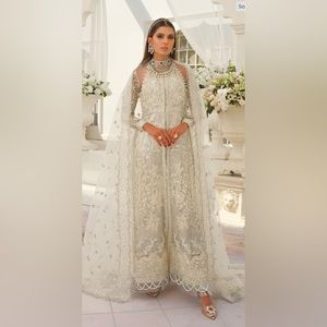 Beautiful Pakistani white and silver formal maxi. Dress has full lining.